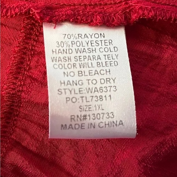 UMGEE USA Red Tiered Tunic Plus Size B56 1X - Picture 5 of 5